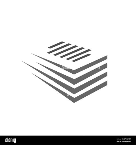 Black Stack Of Paper Icon Vector Logo Stationery Stacked Papers