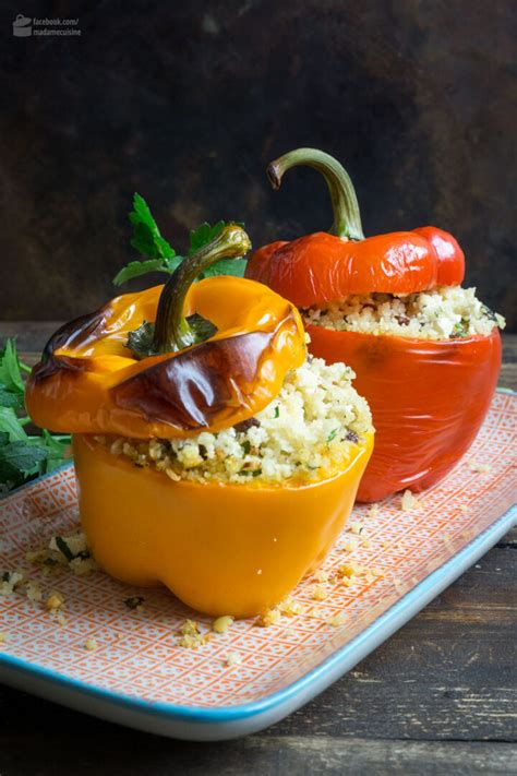 Gefüllte Paprika mit Couscous und Rosinen Madame Cuisine