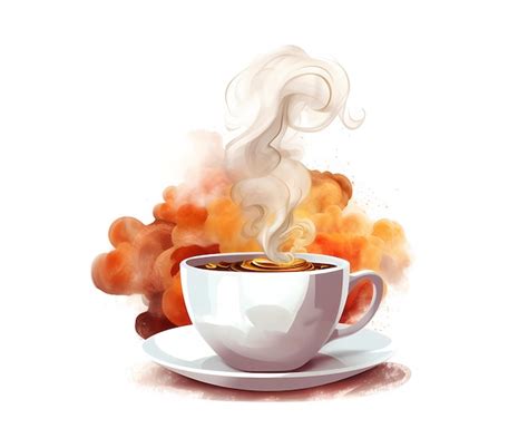 Premium AI Image Hot Coffee Cup With Steam Isolated Generative Ai