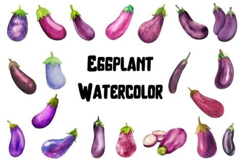 Watercolor Eggplant Clipart Graphic By Bigbosss Creative Fabrica