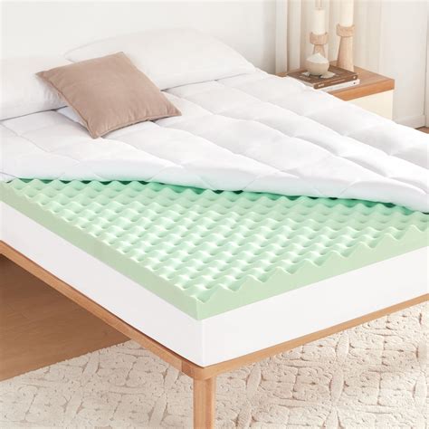 Lazyzizi Memory Foam Mattress Topper King, 4inch Dual Layer Cooling 2 ...