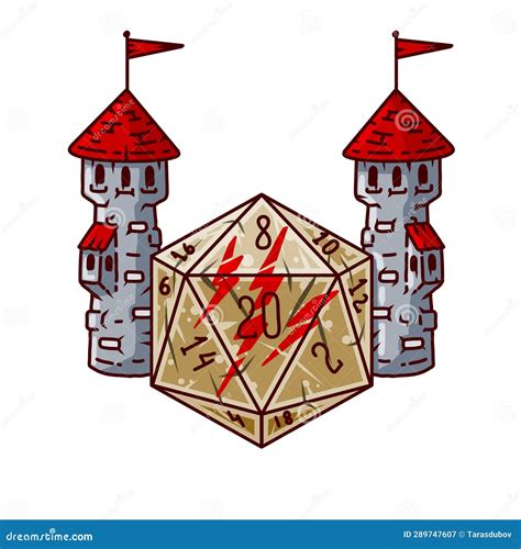 Dice D20 For Playing Dnd Stock Vector Illustration Of Twenty 289747607