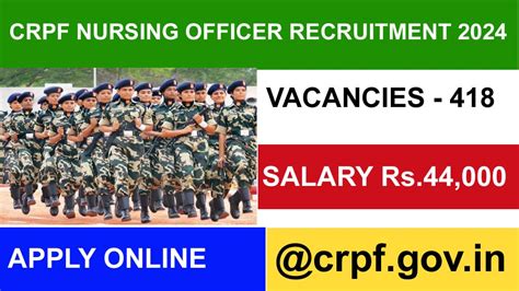 Crpf Nursing Officer Recruitment Post Notification