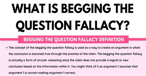 Begging The Question Definition And Examples Of Begging The Question