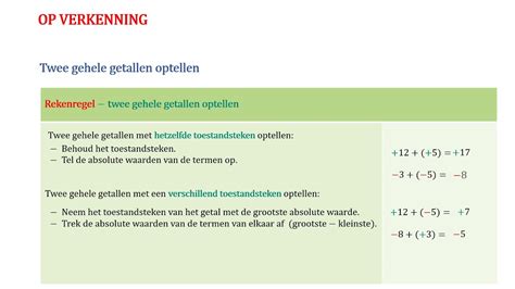 Wiskunde Videoles H Gehele Getallen Optellen En Aftrekken M