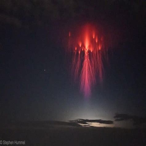 Lightning sprites, or red sprites, often occurring in tandem with ...