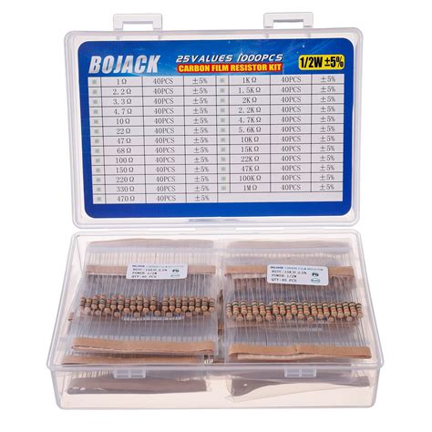 Bojack Kit De Resistencia De Valores Ohm M Ohm Con W