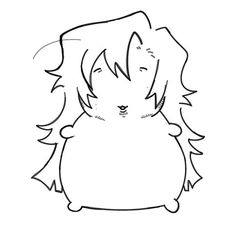 Leon Tremblay Fat Character With Long Hair Drawing Long Hair