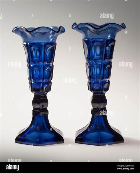 Boston And Sandwich Glass Works American 1826 1888 Pair Of Vases Glass Height 8 5 16 In