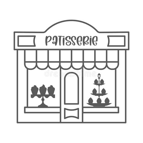 Bakery Shop Icon Patisserie Front With Signboard Pastry Store Facade