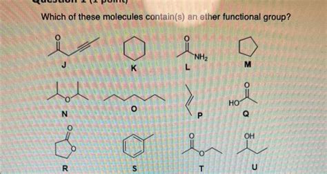 Solved Which of these molecules contain(s) an ether | Chegg.com