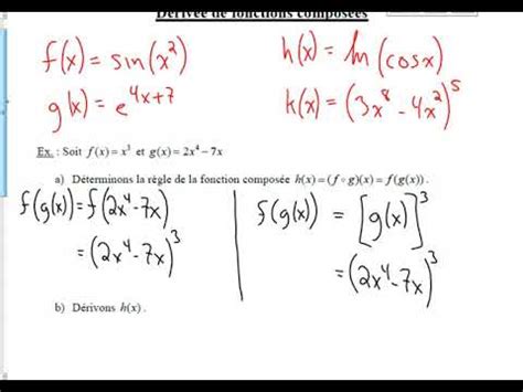 Dérivée de fonctions composées partie 1 YouTube