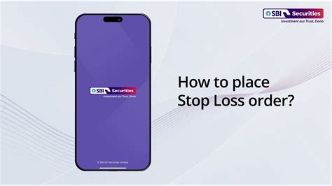 How To Place Stop Loss Order Through Sbi Securities App Youtube