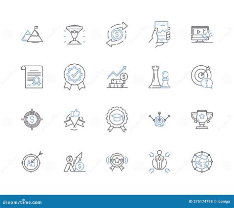 Collaborative Management Outline Icons Collection Cooperation