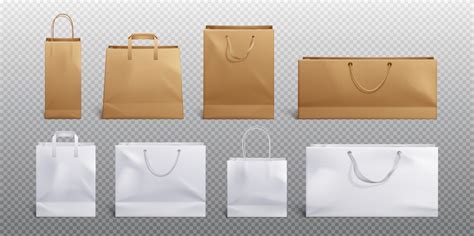 Takeout Food Craft Package Set Various Brown Bag Vector Image