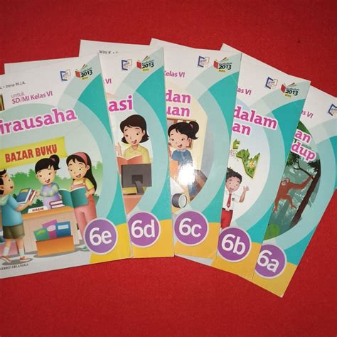 Jual Buku Pelajaran Tematik Terpadu SD Kelas 6 K13 Dari 6A Sampai 6E