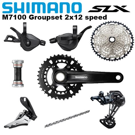 Shimano Slx M7100 Groupset 2x12 Speed Mtb Crankset M7100 170มม36 26t