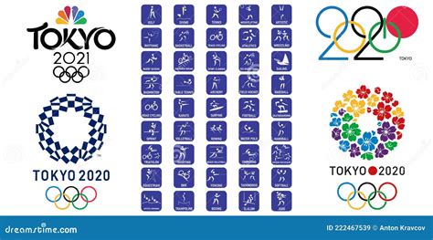 Vector Set Pictograms Summer Olympic Games Editorial Stock Image