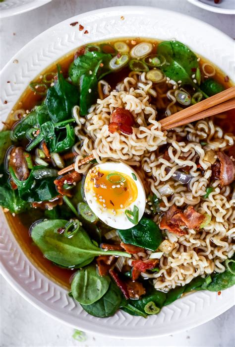 Homemade Ramen With Bacon And Soft Boiled Eggs Yes To Yolks