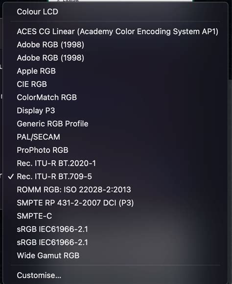 Rec 709 on mac settings to avoid rec 709 A : r/ColorGrading