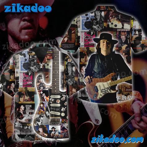 Stevie Ray Vaughan Album Covers Guitar Hawaiian Shirt - Zikadoo