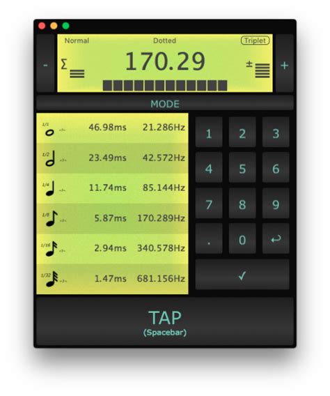 Bpm Tap Tempo A Tap Tempo And Bpm Calculator For Delay And Lfo Rates