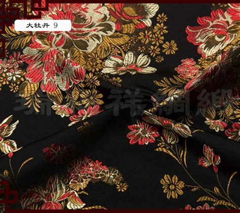 Flower Brocade Fabric Damask Jacquard America Style Apparel Costume