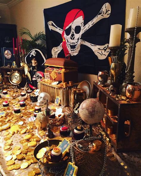 Every Pirate Has Treasure A Perfect Dessert Table Filled With Sweet Treasures Pirate