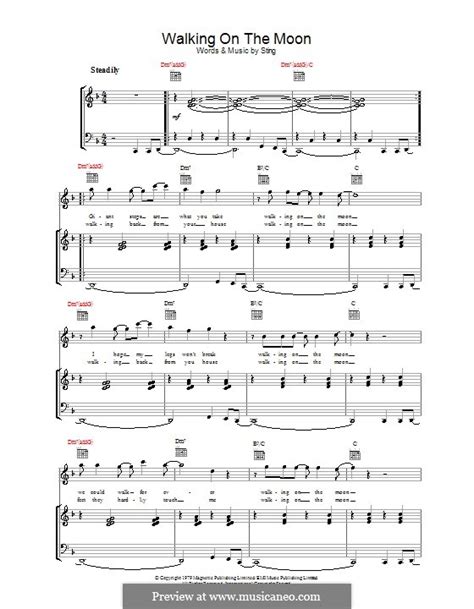 Walking On The Moon The Police By Sting Sheet Music On MusicaNeo