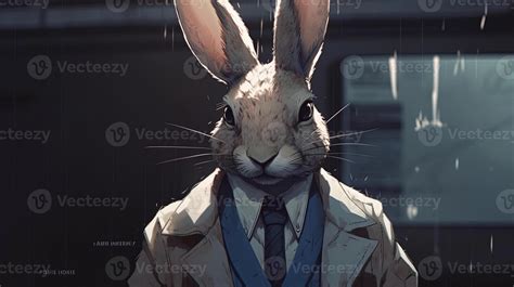 anthropomorphic stylish rabbit, digital art illustration, 23433146 ...