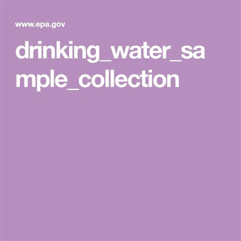 drinking_water_sample_collection | Drinking water, Wastewater treatment ...