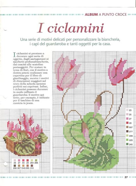 Fiori Ciclamini Varie Misure Magiedifilo It Punto Croce Uncinetto