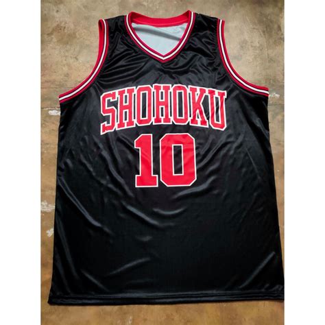 Hanamichi Sakuragi 10 Jersey Red Black White Slam Dunk Shohoku