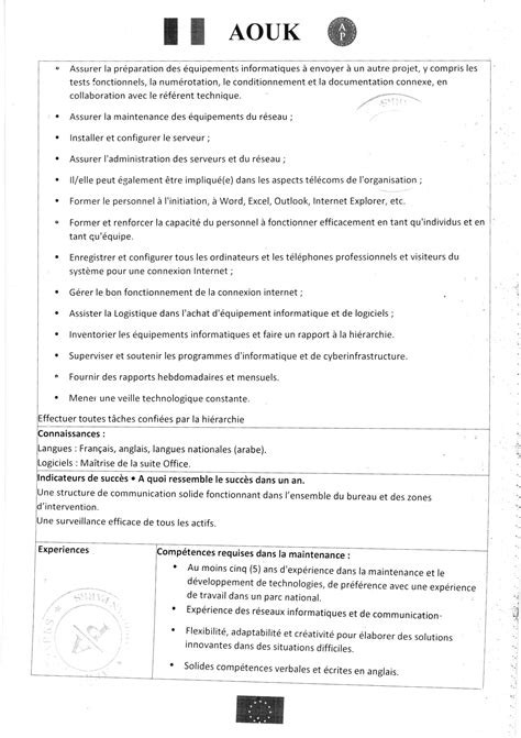 African Parks Recrute Un E Responsable Ict Haraze Base