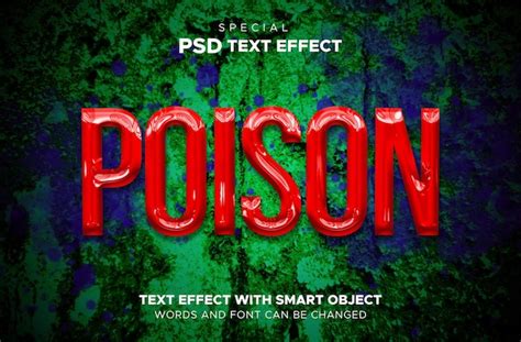 Premium Psd Editable 3d Style Logo Mockup Poison Text Effect