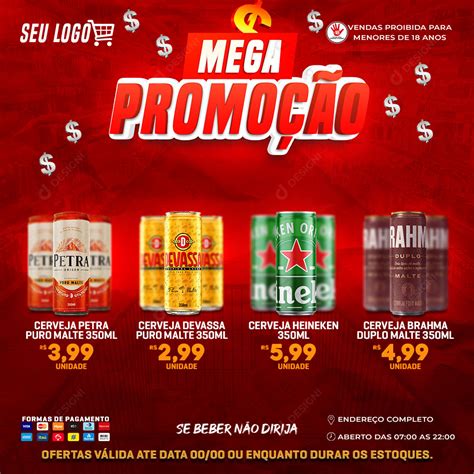 Distribuidora Mega Promoção Cerveja Bebidas Social Media Psd Editável