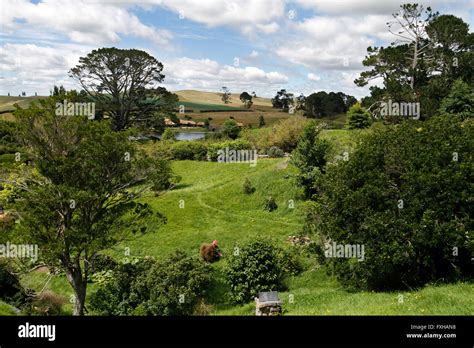 The Shire Hobbiton Movie Set In New Zealand Stock Photo Alamy