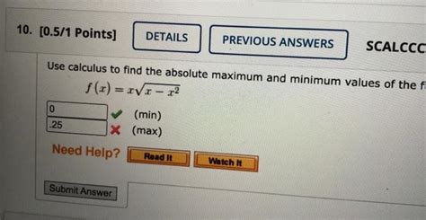 Solved 10 0 5 1 Points DETAILS PREVIOUS ANSWERS SCALCCC Chegg