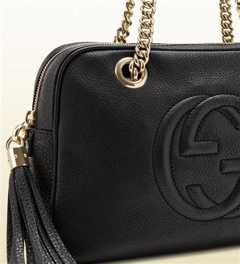 Gucci Soho Leather Shoulder Bag In Black Lyst