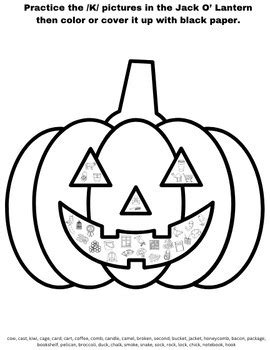 Jack O Lantern Pumpkin Articulation Craft By Rowans Speech Room Tpt