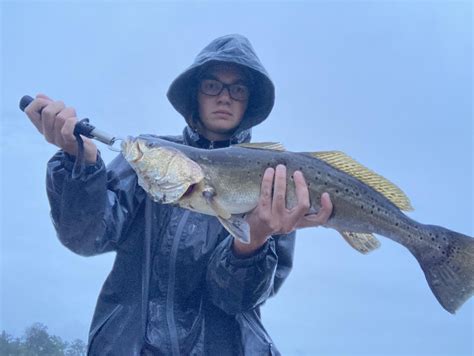 The weather sucked but I caught the speckled trout of a lifetime for a
