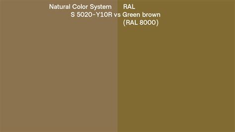 Natural Color System S Y R Vs Ral Green Brown Ral Side By