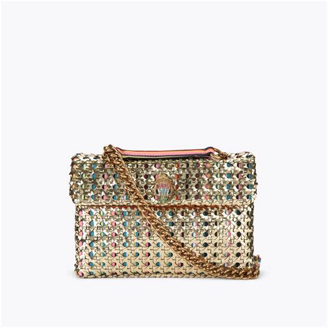 Woven Kensington Bag Gold Woven Shoulder Bag By Kurt Geiger London