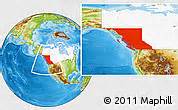 Physical Location Map of British Columbia, highlighted country, within the entire country