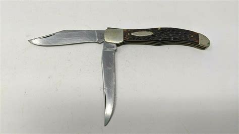 Vintage Western Usa S 062 Hunting Folding Pocket Knife 2 Blade Origina