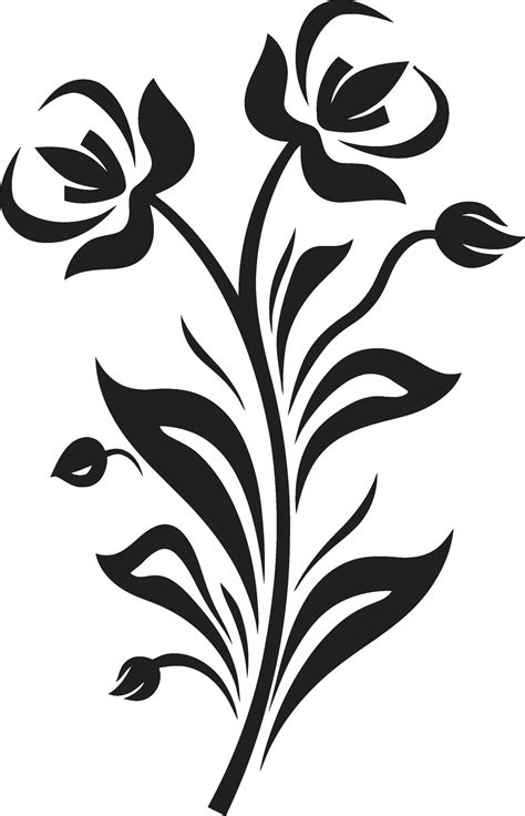 Black and White Floral Vector Intricate Black Floral Design 33102549 ...