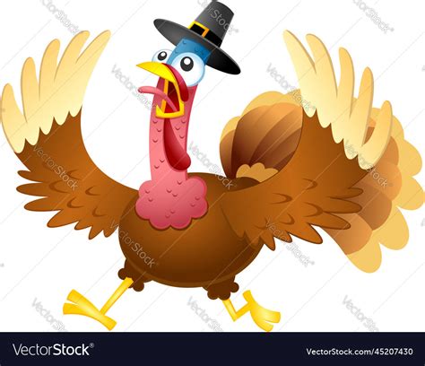 Scared turkey cartoon characters Royalty Free Vector Image