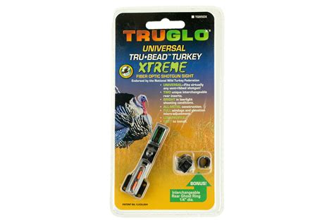 Truglo Trubead Universal Shotgun Sight Fiber Optic Red Front Green