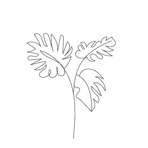 Illustrazione Di Un Fiore Minimalista Con Un Disegno A Tratteggio In