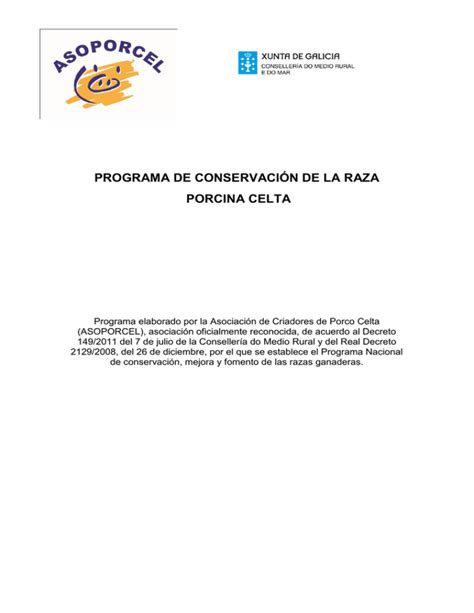 programa de conservación de la raza porcina celta